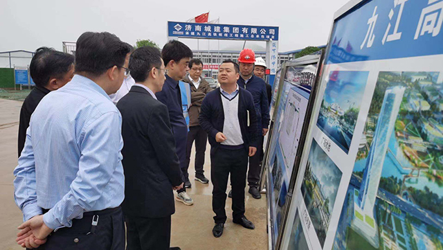 九江市政协主席占勇察看九江市高铁枢纽施工总承包工程